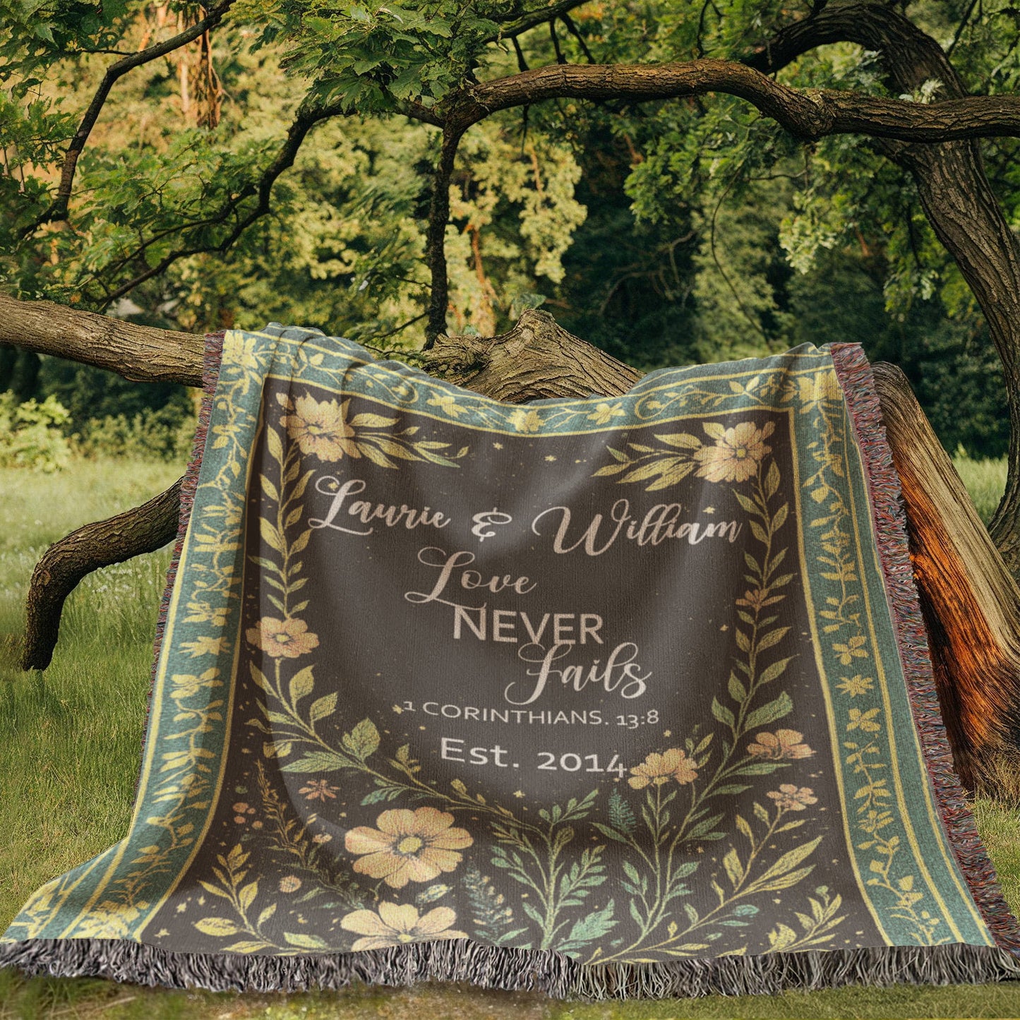 Personalized Wedding Blanket – Love Never Fails