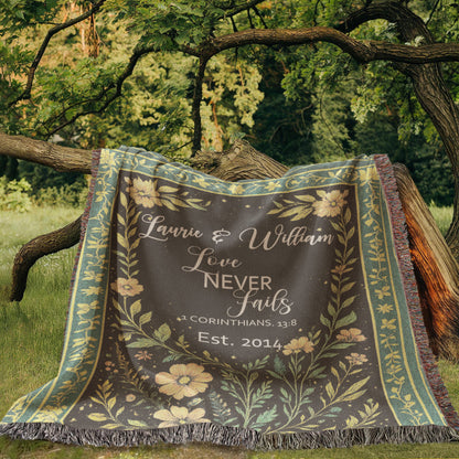 Personalized Wedding Blanket – Love Never Fails