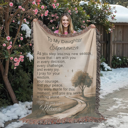 Personalized Christian Blanket for Daughter from Mom with Encouragement and Faith