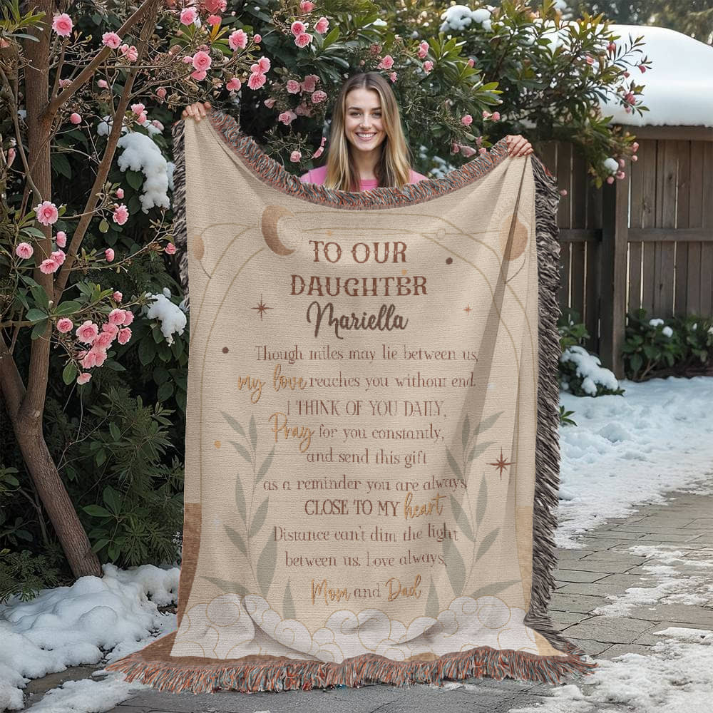 Personalized Blanket for Daughter from Mom and Dad – Long Distance Gift of Love and Prayer