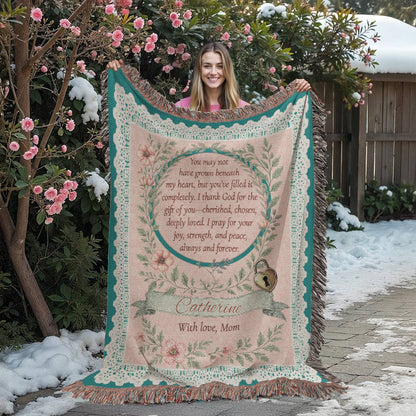 Personalized Woven Blanket for Bonus Daughter
