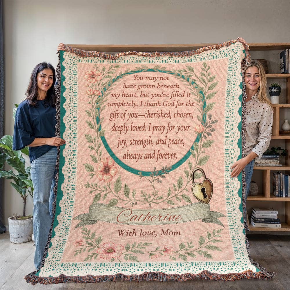 Personalized Woven Blanket for Bonus Daughter