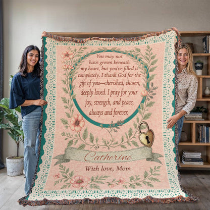 Personalized Woven Blanket for Bonus Daughter