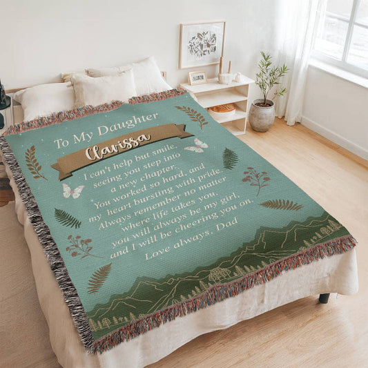 Personalized Woven Blanket for Daughter – Graduation Gift