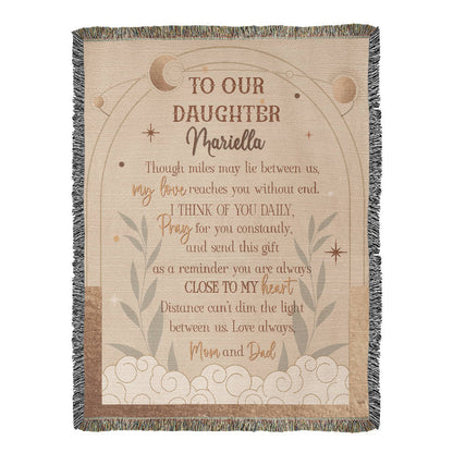 Personalized Blanket for Daughter from Mom and Dad – Long Distance Gift of Love and Prayer