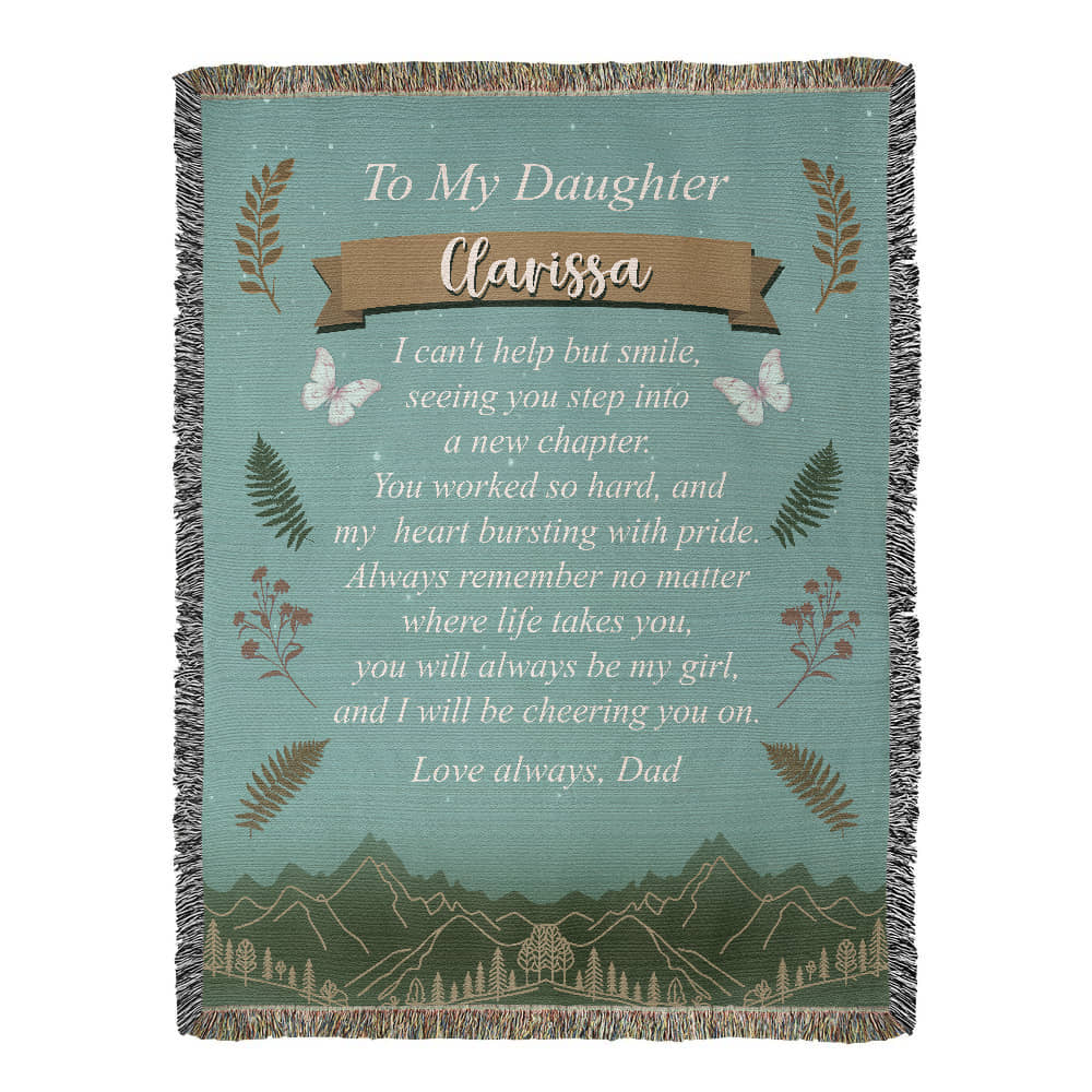 Personalized Woven Blanket for Daughter – Graduation Gift