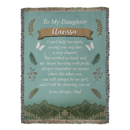 Personalized Woven Blanket for Daughter – Graduation Gift