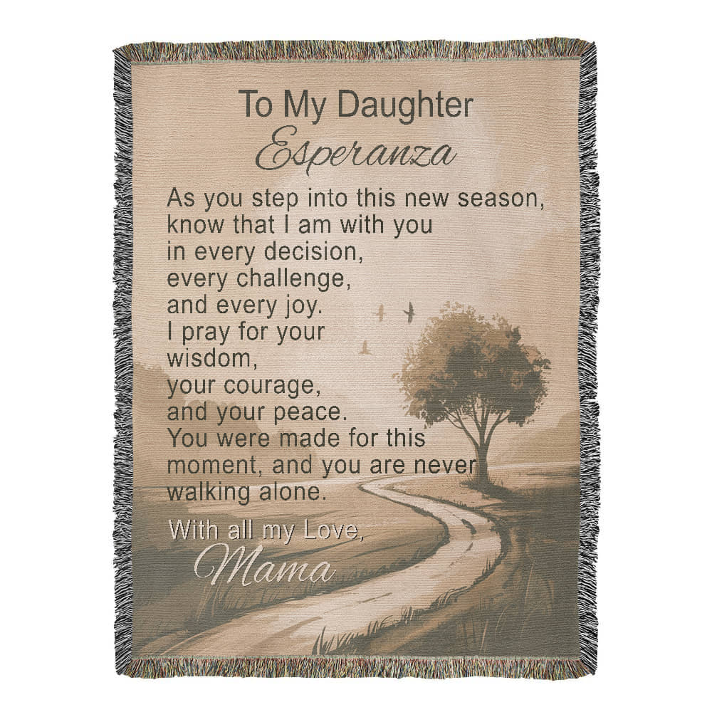 Personalized Christian Blanket for Daughter from Mom with Encouragement and Faith