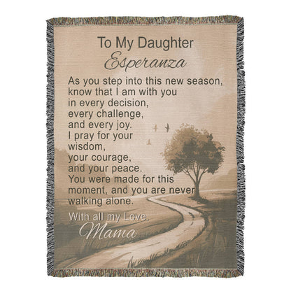 Personalized Christian Blanket for Daughter from Mom with Encouragement and Faith