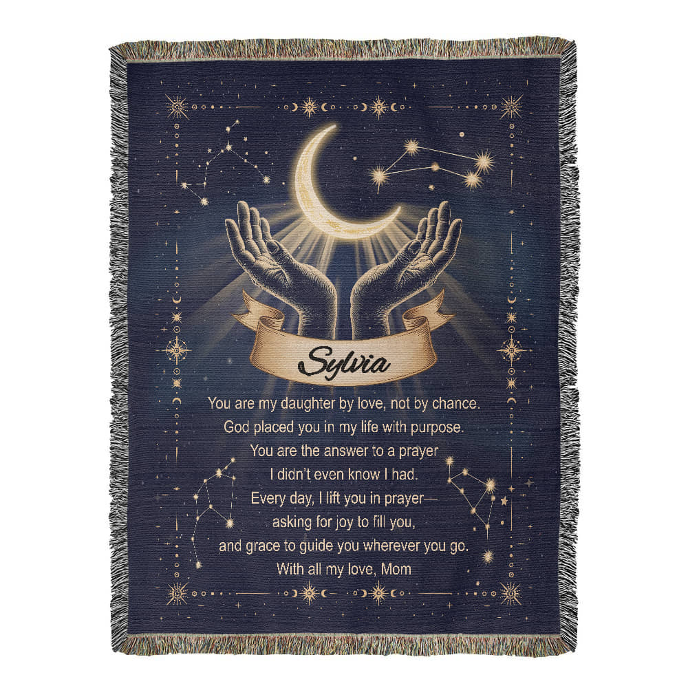 Woven Blanket Gift for Bonus or Stepdaughter – Personalized from Mom or Stepmom