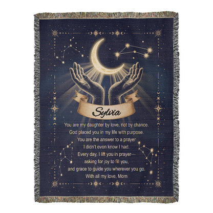 Woven Blanket Gift for Bonus or Stepdaughter – Personalized from Mom or Stepmom