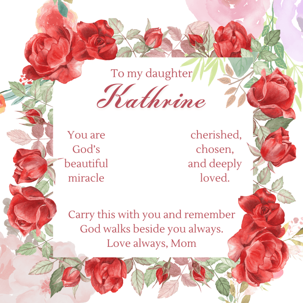 Personalized Heart Pendant Necklace Gift for Daughter in Red Rose Box