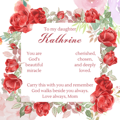 Personalized Heart Pendant Necklace Gift for Daughter in Red Rose Box