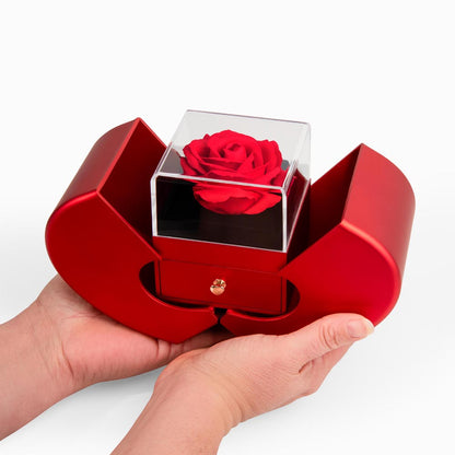 Personalized Heart Pendant Necklace Gift for Daughter in Red Rose Box