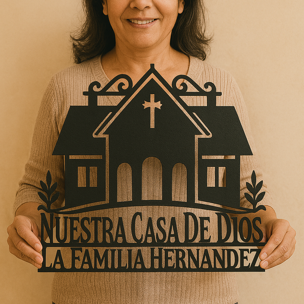 Nuestra Casa de Dios, Spanish Custom Metal Wall Sign